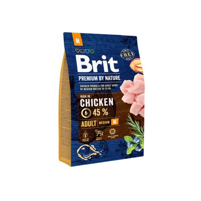 Корм сухий для собак Dog Adult M 3 кг Brit Premium 170816/6352 фото