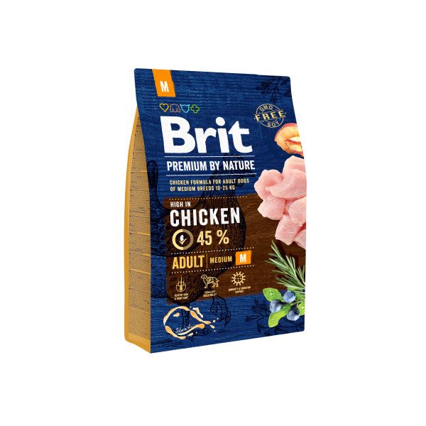 Корм сухой для собак Dog Adult M 3 кг Brit Premium 170816/6352 фото