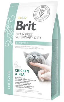 Brit Veterinary Diet Struvite &mdash; дієтичний сухий корм для котів для розчинення та профілактики струвітних каменів, курка та горох, 2 кг 00-00017897 фото