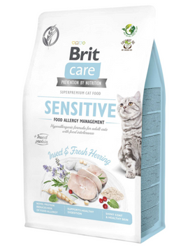 Brit Care Sensitive сухий корм для котів з харчовою непереносимістю, з комахами та оселедцем, 400 г 00-00005431 фото