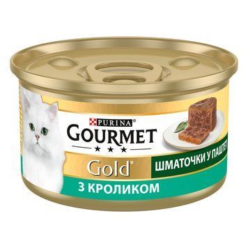 Gourmet Gold влажный корм для кошек, с кусочками кролика в паштете, 85 г 00-00000122 фото