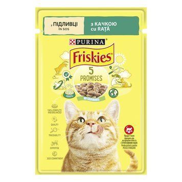 Вологий корм Friskies для котів, зі шматочками качки у підливці, 85 г 00-00003407 фото