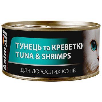 Корм влажный для котов AnimAll с тунцом и креветками, 85 г 00-00008512 фото