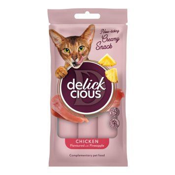 Кремові ласощі для котів DELICKCIOUS&trade; &ndash; курка з додаванням ананасу (1х15 г) СП-00000147 фото