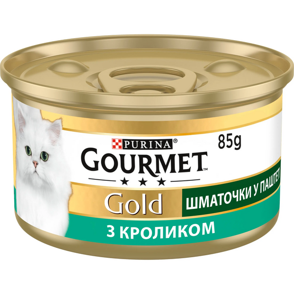 Вологий корм для котів Gourmet Gold зі шматочками кролика в паштеті, 85г 00-00000122 фото