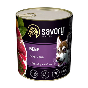 Корм вологий для собак SAVORY з яловичиною 800 г СП-00001219 фото