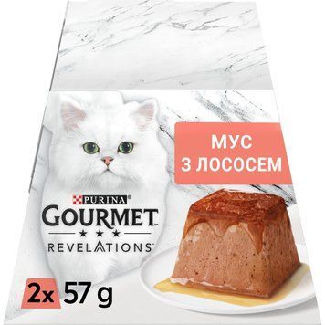 Влажный корм для кошек Gourmet Revelations мусс с лососем и подливкой, 2x57 г СП-00001141 фото