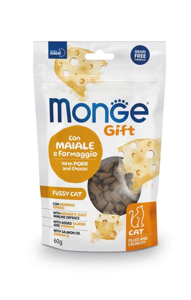 Ласощі MongeGiftc для котів Fill Fussy Pork/Chees свинина та сир 60г 70085021 фото