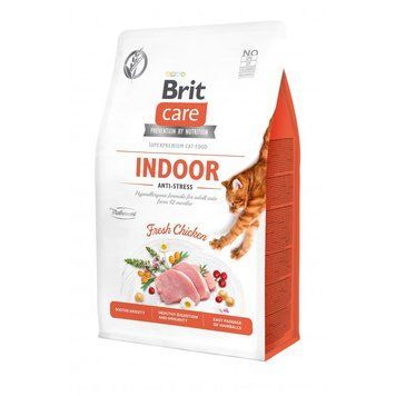 Brit Care Indoor Anti-Stress сухой корм для домашних котов, с курицей, 400 г 00-00001479 фото