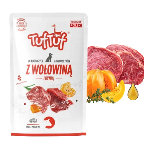 Влажный корм для собак Tuf Tuf (Туф Туф), паштет-фарш с говядиной и тыквой, пауч 500 г СП-00001638 фото