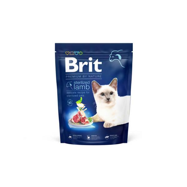 Сухий корм Brit Premium (Бріт Преміум) Sterilized для стерилізованих котів з ягням, 8 кг 00-00001399 фото