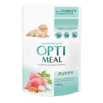 Optimeal вологий корм для цуценят, індичка та морква в соусі 100 г 00-00006610 фото