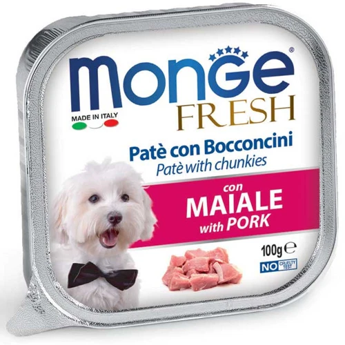 Вологий корм MONGE Dog Wet FRESH для собак зі свининою 100 г 00-00002668 фото