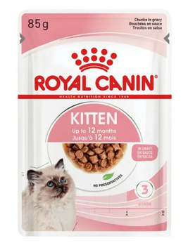 Royal Canin Kitten Chunks In Gravy вологий корм для кошенят , в соусі, 85 г 00-00001651 фото